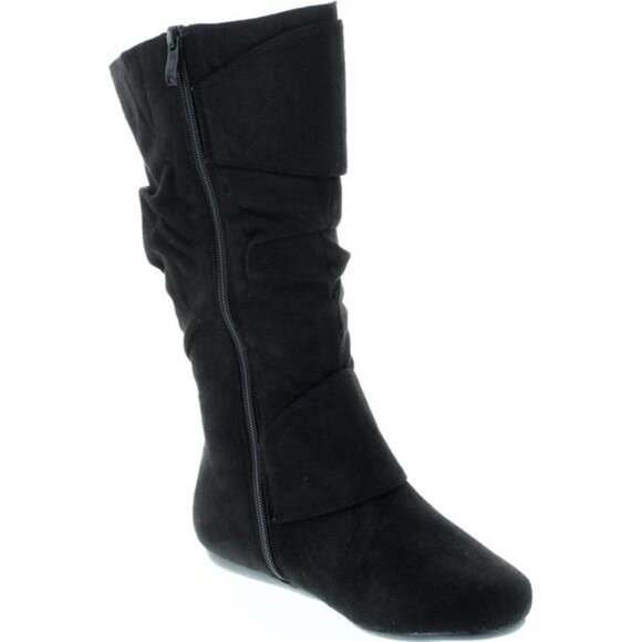 Women's Slouch Mid-Calf Boot - Round Toe, Slip-On Style, 1.5" Heel - Picture 7 of 7